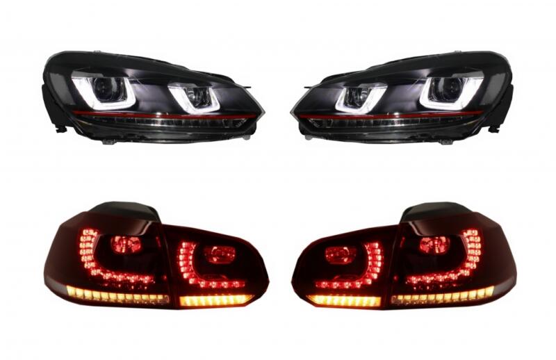 KITT Faruri si stopuri Full LED pentru VW Golf 6 Hatchback 2008-2012 R20 Design