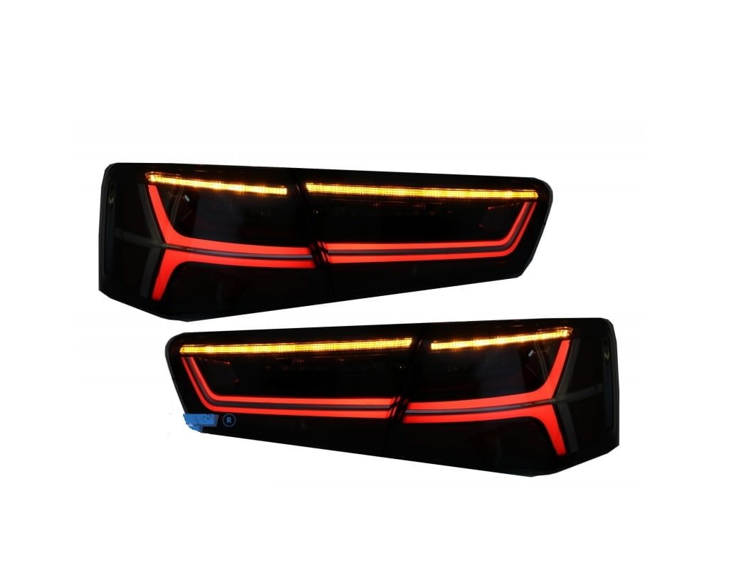 Set 2 stopuri Full LED compatibil cu Audi A6 4G C7 (2011-2014) Red/Clear Facelift Design Semnalizare Secventiala