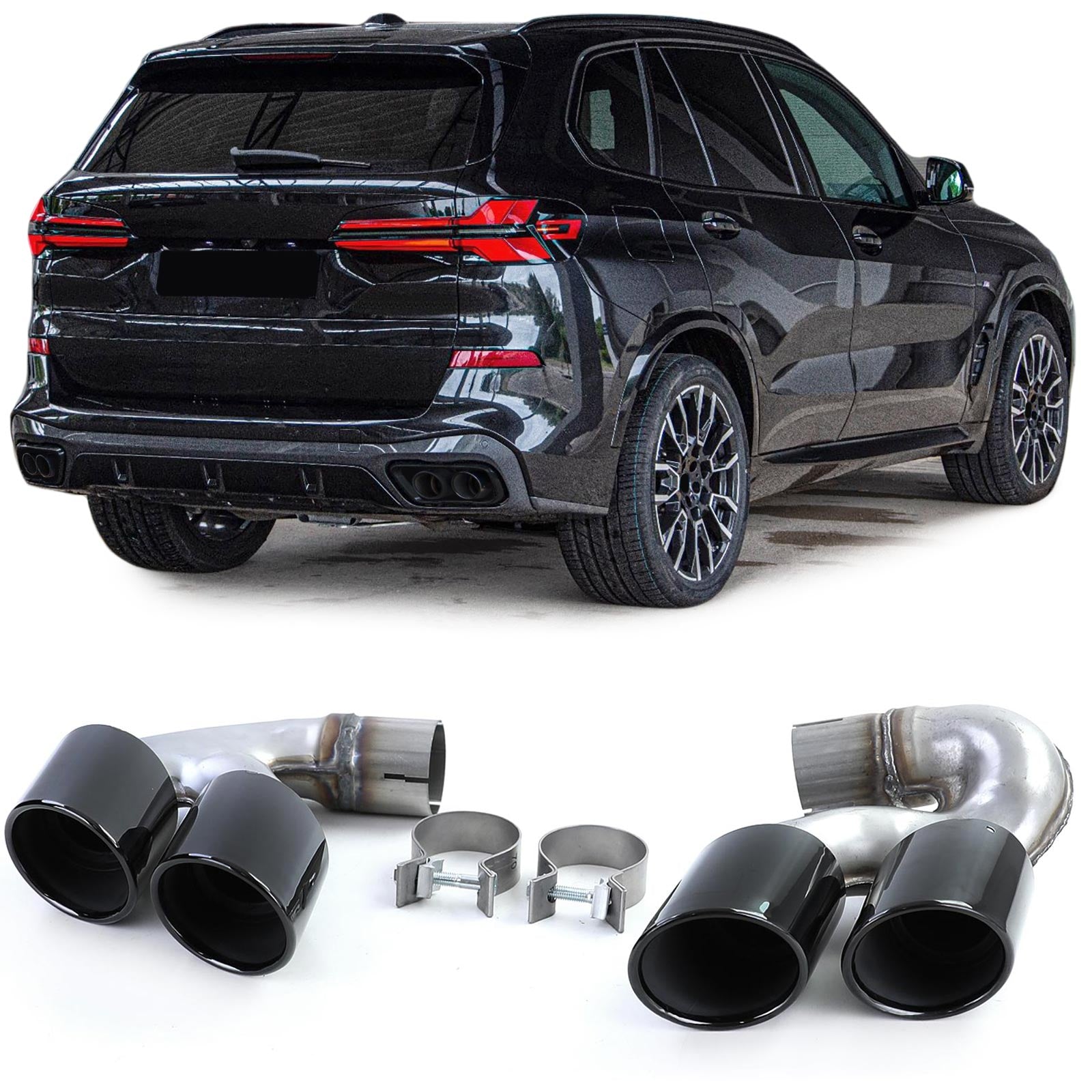 Tips-uri de evacuare  potrivite pentru BMW X5 G05 X6 G06 X7 G07 40i Black